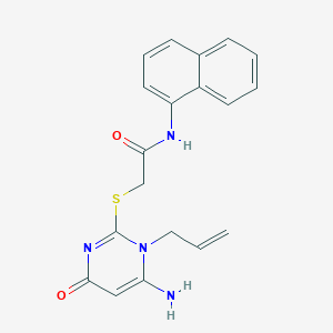 2-(6-amino-4-oxo-1-prop-2-enylpyrimidin-2-yl)sulfanyl-N-naphthalen-1-ylacetamide