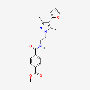 methyl 4-((2-(4-(furan-2-yl)-3,5-dimethyl-1H-pyrazol-1-yl)ethyl)carbamoyl)benzoate