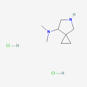 molecular formula C8H18Cl2N2 B2804053 外消旋N,N-二甲基-5-氮杂螺[2.4]庚烷-7-胺二盐酸盐 CAS No. 1152111-05-1