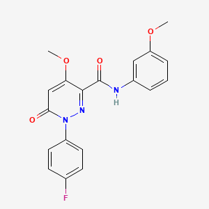molecular formula C19H16FN3O4 B2804056 1-(4-氟苯基)-4-甲氧基-N-(3-甲氧基苯基)-6-氧代吡啶-3-甲酰胺 CAS No. 941927-19-1