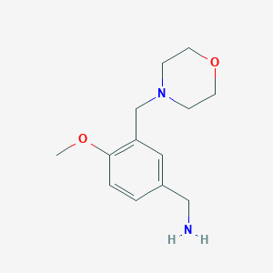 molecular formula C13H20N2O2 B2804057 [4-Methoxy-3-(morpholin-4-ylmethyl)phenyl]methanamine CAS No. 893732-06-4