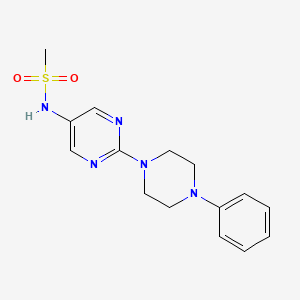 molecular formula C15H19N5O2S B2804059 N-(2-(4-phenylpiperazin-1-yl)pyrimidin-5-yl)methanesulfonamide CAS No. 1421481-72-2