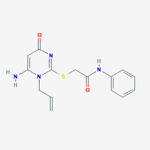 molecular formula C15H16N4O2S B280406 2-(1-Allyl-6-amino-4-oxo-1,4-dihydro-pyrimidin-2-ylsulfanyl)-N-phenyl-acetamide 
