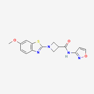 molecular formula C15H14N4O3S B2804067 N-(isoxazol-3-yl)-1-(6-methoxybenzo[d]thiazol-2-yl)azetidine-3-carboxamide CAS No. 1286703-86-3
