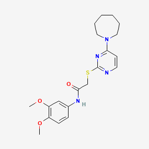 molecular formula C20H26N4O3S B2804073 2-((4-(氮杂庚烷-1-基)嘧啶-2-基)硫)-N-(3,4-二甲氧基苯基)乙酰胺 CAS No. 1251603-22-1