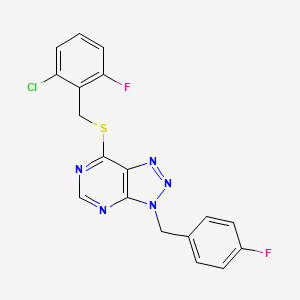 7-((2-chloro-6-fluorobenzyl)thio)-3-(4-fluorobenzyl)-3H-[1,2,3]triazolo[4,5-d]pyrimidine
