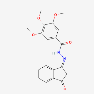 molecular formula C19H18N2O5 B2804080 3,4,5-trimethoxy-N-[(Z)-(3-oxoinden-1-ylidene)amino]benzamide CAS No. 475393-03-4