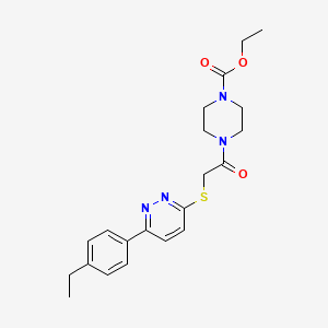 molecular formula C21H26N4O3S B2804084 Ethyl 4-[2-[6-(4-ethylphenyl)pyridazin-3-yl]sulfanylacetyl]piperazine-1-carboxylate CAS No. 893982-57-5
