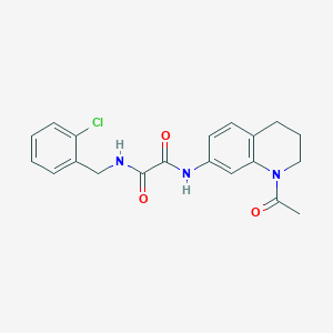 molecular formula C20H20ClN3O3 B2804085 N'-(1-acetyl-3,4-dihydro-2H-quinolin-7-yl)-N-[(2-chlorophenyl)methyl]oxamide CAS No. 898439-70-8