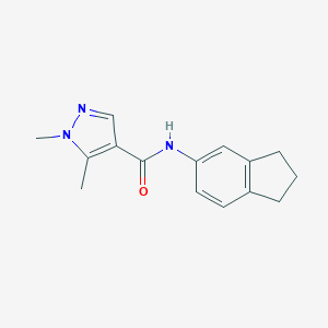 molecular formula C15H17N3O B280409 N-(2,3-dihydro-1H-inden-5-yl)-1,5-dimethyl-1H-pyrazole-4-carboxamide 