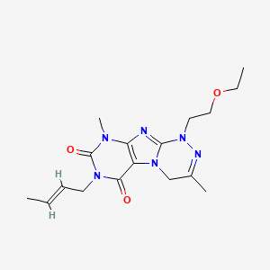 (E)-7-(but-2-en-1-yl)-1-(2-ethoxyethyl)-3,9-dimethyl-1,4-dihydro-[1,2,4]triazino[3,4-f]purine-6,8(7H,9H)-dione