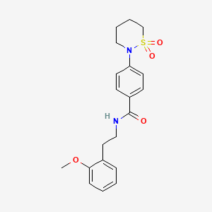 molecular formula C20H24N2O4S B2804095 4-(1,1-dioxothiazinan-2-yl)-N-[2-(2-methoxyphenyl)ethyl]benzamide CAS No. 899994-29-7