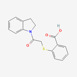 2-{[2-(2,3-dihydro-1H-indol-1-yl)-2-oxoethyl]sulfanyl}benzoic acid
