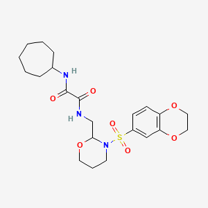 N1-cycloheptyl-N2-((3-((2,3-dihydrobenzo[b][1,4]dioxin-6-yl)sulfonyl)-1,3-oxazinan-2-yl)methyl)oxalamide