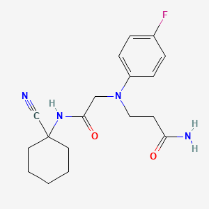 molecular formula C18H23FN4O2 B2804104 3-({[(1-Cyanocyclohexyl)carbamoyl]methyl}(4-fluorophenyl)amino)propanamide CAS No. 1423222-05-2