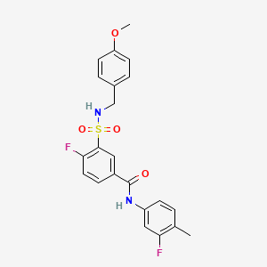 4-fluoro-N-(3-fluoro-4-methylphenyl)-3-{[(4-methoxybenzyl)amino]sulfonyl}benzamide