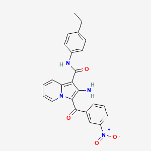 molecular formula C24H20N4O4 B2804111 2-amino-N-(4-ethylphenyl)-3-(3-nitrobenzoyl)indolizine-1-carboxamide CAS No. 904266-83-7