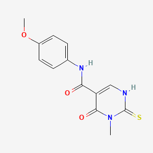 molecular formula C13H13N3O3S B2804113 N-(4-甲氧基苯基)-3-甲基-4-氧代-2-硫代-1,2,3,4-四氢嘧啶-5-甲酰胺 CAS No. 1334372-74-5