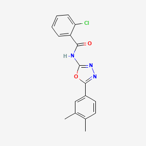 molecular formula C17H14ClN3O2 B2804114 2-chloro-N-[5-(3,4-dimethylphenyl)-1,3,4-oxadiazol-2-yl]benzamide CAS No. 922873-66-3