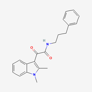 molecular formula C21H22N2O2 B2804118 2-(1,2-dimethyl-1H-indol-3-yl)-2-oxo-N-(3-phenylpropyl)acetamide CAS No. 862831-23-0
