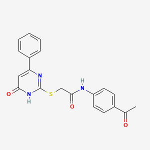N-(4-acetylphenyl)-2-[(4-hydroxy-6-phenylpyrimidin-2-yl)sulfanyl]acetamide