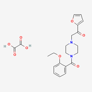 molecular formula C21H24N2O8 B2804128 2-(4-(2-Ethoxybenzoyl)piperazin-1-yl)-1-(furan-2-yl)ethanone oxalate CAS No. 1351641-17-2