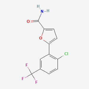 molecular formula C12H7ClF3NO2 B2804129 5-[2-氯-5-(三氟甲基)苯基]-2-呋酰胺 CAS No. 1210538-40-1