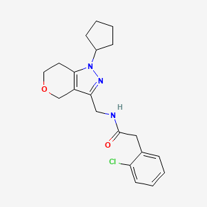 2-(2-chlorophenyl)-N-((1-cyclopentyl-1,4,6,7-tetrahydropyrano[4,3-c]pyrazol-3-yl)methyl)acetamide