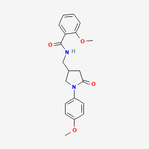 2-methoxy-N-((1-(4-methoxyphenyl)-5-oxopyrrolidin-3-yl)methyl)benzamide