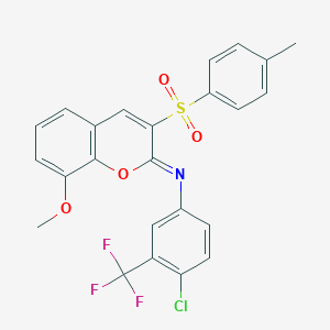 N-[4-chloro-3-(trifluoromethyl)phenyl]-8-methoxy-3-(4-methylphenyl)sulfonylchromen-2-imine