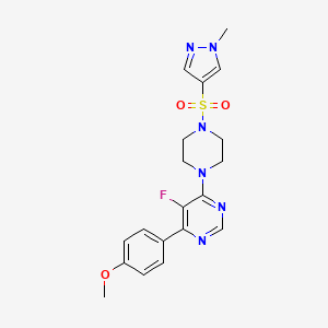 5-Fluoro-4-(4-methoxyphenyl)-6-[4-(1-methylpyrazol-4-yl)sulfonylpiperazin-1-yl]pyrimidine