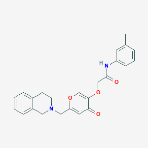 molecular formula C24H24N2O4 B2804146 2-[6-(3,4-dihydro-1H-isoquinolin-2-ylmethyl)-4-oxopyran-3-yl]oxy-N-(3-methylphenyl)acetamide CAS No. 898417-04-4