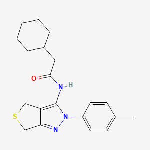 2-cyclohexyl-N-[2-(4-methylphenyl)-4,6-dihydrothieno[3,4-c]pyrazol-3-yl]acetamide