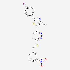 2-(4-Fluorophenyl)-4-methyl-5-(6-((3-nitrobenzyl)thio)pyridazin-3-yl)thiazole