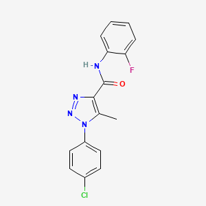 molecular formula C16H12ClFN4O B2804174 1-(4-chlorophenyl)-N-(2-fluorophenyl)-5-methyl-1H-1,2,3-triazole-4-carboxamide CAS No. 866846-67-5