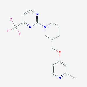 molecular formula C17H19F3N4O B2804178 2-[3-[(2-Methylpyridin-4-yl)oxymethyl]piperidin-1-yl]-4-(trifluoromethyl)pyrimidine CAS No. 2380071-10-1