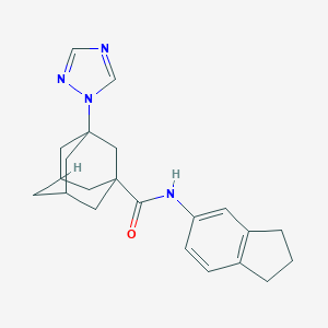 molecular formula C22H26N4O B280418 N-(2,3-dihydro-1H-inden-5-yl)-3-(1H-1,2,4-triazol-1-yl)-1-adamantanecarboxamide 