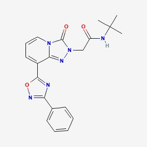 molecular formula C20H20N6O3 B2804181 N-(tert-butyl)-2-(3-oxo-8-(3-phenyl-1,2,4-oxadiazol-5-yl)-[1,2,4]triazolo[4,3-a]pyridin-2(3H)-yl)acetamide CAS No. 1251581-92-6