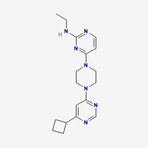 molecular formula C18H25N7 B2804184 4-[4-(6-cyclobutylpyrimidin-4-yl)piperazin-1-yl]-N-ethylpyrimidin-2-amine CAS No. 2415471-08-6