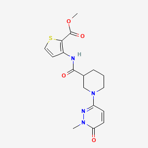 molecular formula C17H20N4O4S B2804185 Methyl 3-(1-(1-methyl-6-oxo-1,6-dihydropyridazin-3-yl)piperidine-3-carboxamido)thiophene-2-carboxylate CAS No. 1396861-68-9