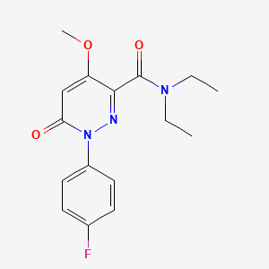 molecular formula C16H18FN3O3 B2804194 N,N-diethyl-1-(4-fluorophenyl)-4-methoxy-6-oxopyridazine-3-carboxamide CAS No. 921581-49-9