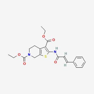 molecular formula C22H24N2O5S B2804199 diethyl 2-cinnamamido-4,5-dihydrothieno[2,3-c]pyridine-3,6(7H)-dicarboxylate CAS No. 864926-49-8