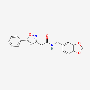 N-(benzo[d][1,3]dioxol-5-ylmethyl)-2-(5-phenylisoxazol-3-yl)acetamide