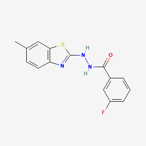 molecular formula C15H12FN3OS B2804203 3-氟-N'-(6-甲基-1,3-苯并噻唑-2-基)苯甲酰肼 CAS No. 851979-43-6