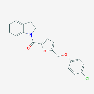 molecular formula C20H16ClNO3 B280421 4-chlorophenyl [5-(2,3-dihydro-1H-indol-1-ylcarbonyl)-2-furyl]methyl ether 