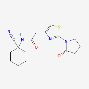 molecular formula C16H20N4O2S B2804210 N-(1-cyanocyclohexyl)-2-[2-(2-oxopyrrolidin-1-yl)-1,3-thiazol-4-yl]acetamide CAS No. 1389649-24-4