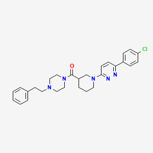 molecular formula C28H32ClN5O B2804211 (1-(6-(4-Chlorophenyl)pyridazin-3-yl)piperidin-3-yl)(4-phenethylpiperazin-1-yl)methanone CAS No. 1105213-76-0