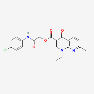 molecular formula C20H18ClN3O4 B2804213 [2-(4-Chloroanilino)-2-oxoethyl] 1-ethyl-7-methyl-4-oxo-1,8-naphthyridine-3-carboxylate CAS No. 807338-39-2