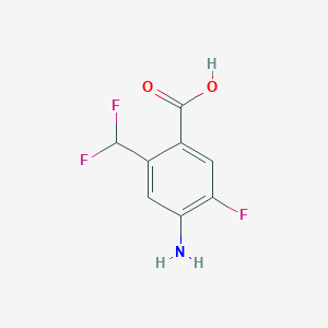 molecular formula C8H6F3NO2 B2804214 4-Amino-2-(difluoromethyl)-5-fluorobenzoic acid CAS No. 2248291-63-4