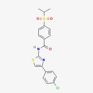 molecular formula C19H17ClN2O3S2 B2804215 N-(4-(4-chlorophenyl)thiazol-2-yl)-4-(isopropylsulfonyl)benzamide CAS No. 919846-99-4